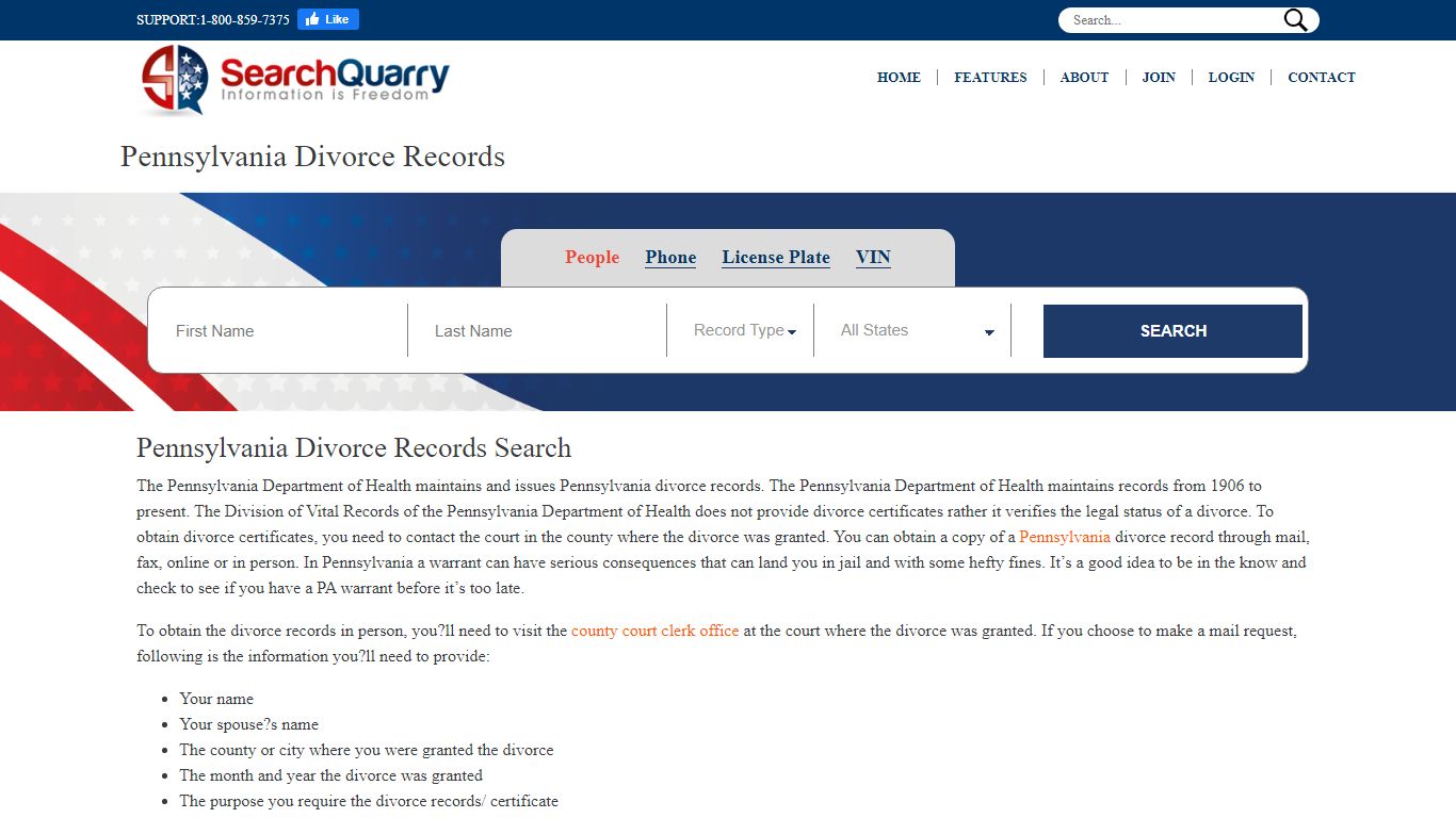 Pennsylvania Divorce Records | View Divorce Records Online - SearchQuarry